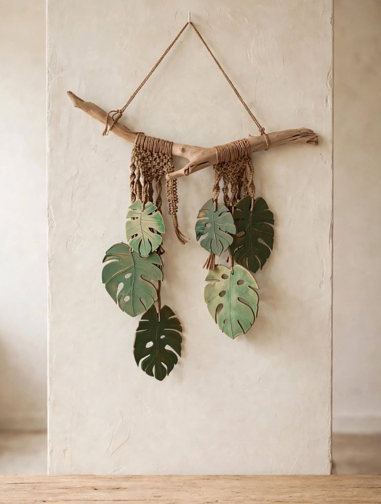 SUSPENSION MONSTERA- ATELIER POTERIE CERAMIQUE - MIRAMAS - LA CABANE DE CELINE